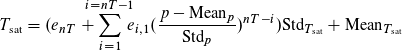 Formula to calculate saturation temperature