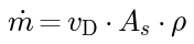 m_flow = v_D * A_s * rho