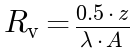 R = 0.5*z / (lambda * A)