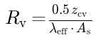 R_v = 0.5*z / (lambda_eff * A)