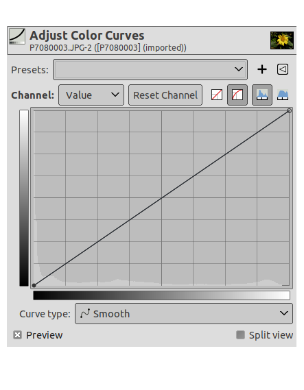 The “Curves” dialog
