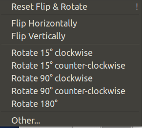 The “Flip and Rotate” submenu
